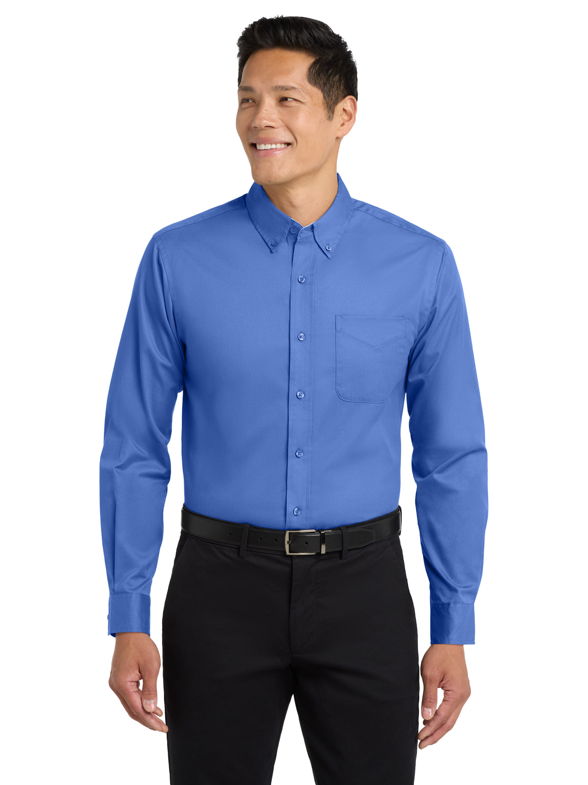 Men's Long Sleeve Easy Case Shirt - S608ES - Ultramarine Blue