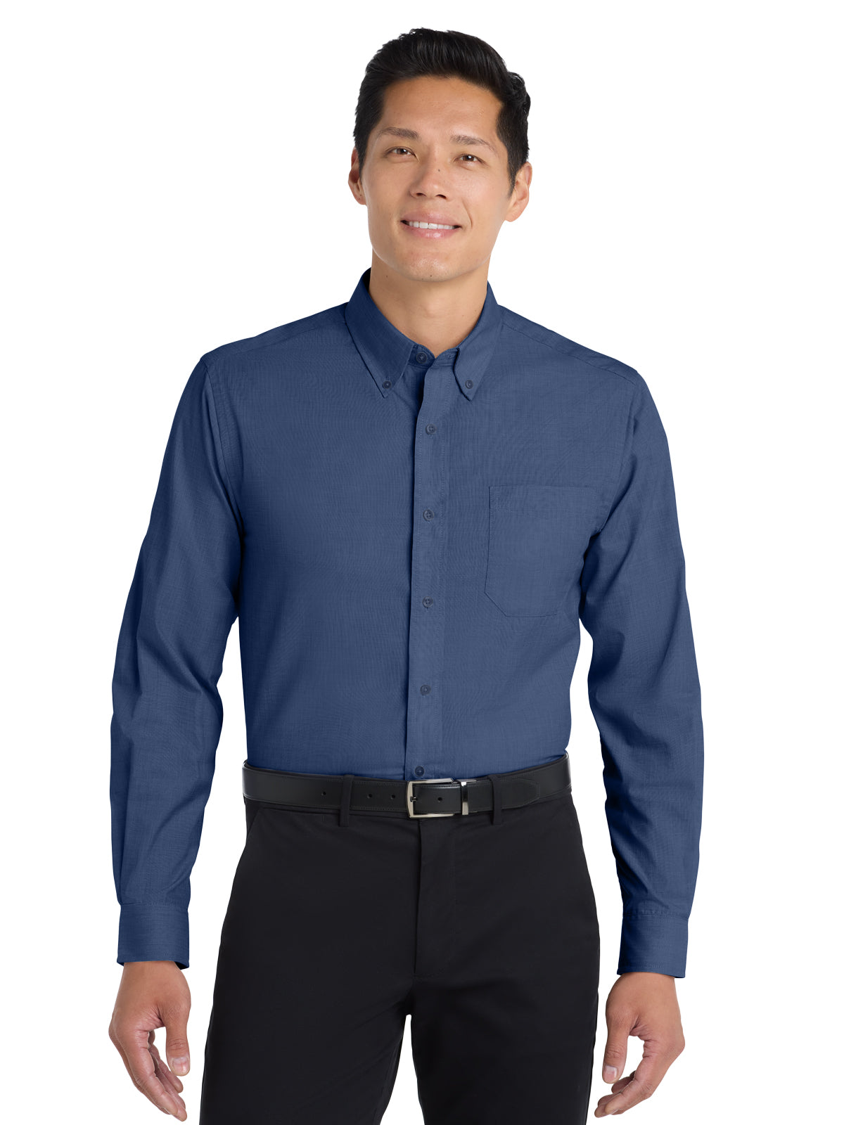 Men's Crosshatch Easy Care Shirt - S640 - Deep Blue