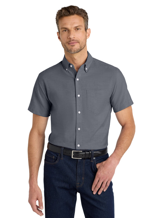 Men's Short Sleeve Oxford Shirt - S659 - Black