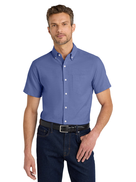 Men's Short Sleeve Oxford Shirt - S659 - Navy
