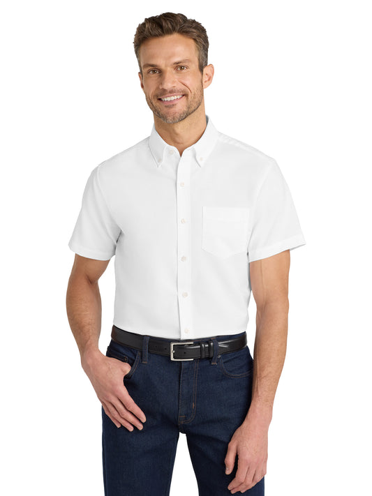 Men's Short Sleeve Oxford Shirt - S659 - White