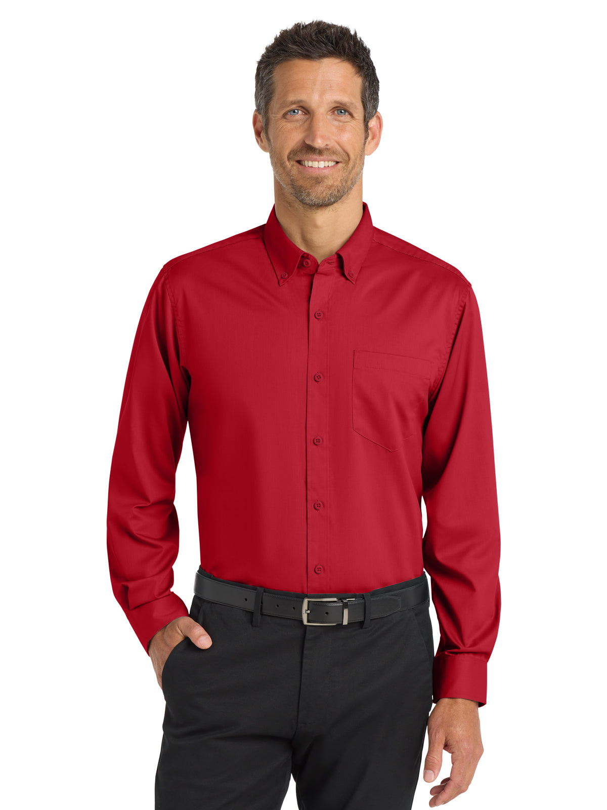 Men's Twill Shirt - S663 - Rich Red