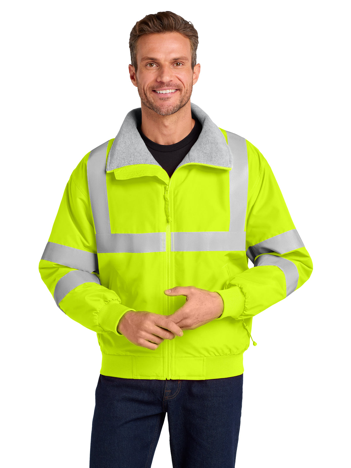 Men's Enhanced Visibility Jacket - SRJ754 - Safety Yellow/Reflective