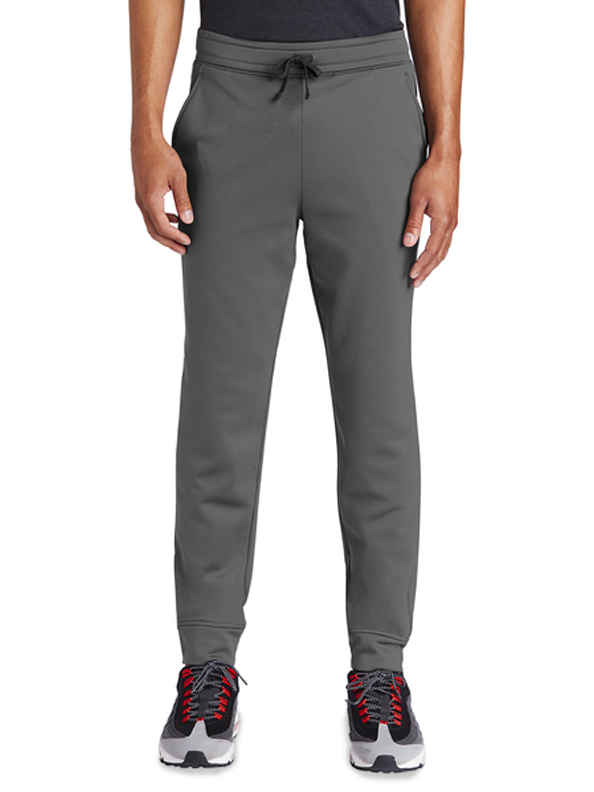 Men's Two-Pocket Sport-Wick Fleece Jogger - ST233 - Dark Smoke Grey