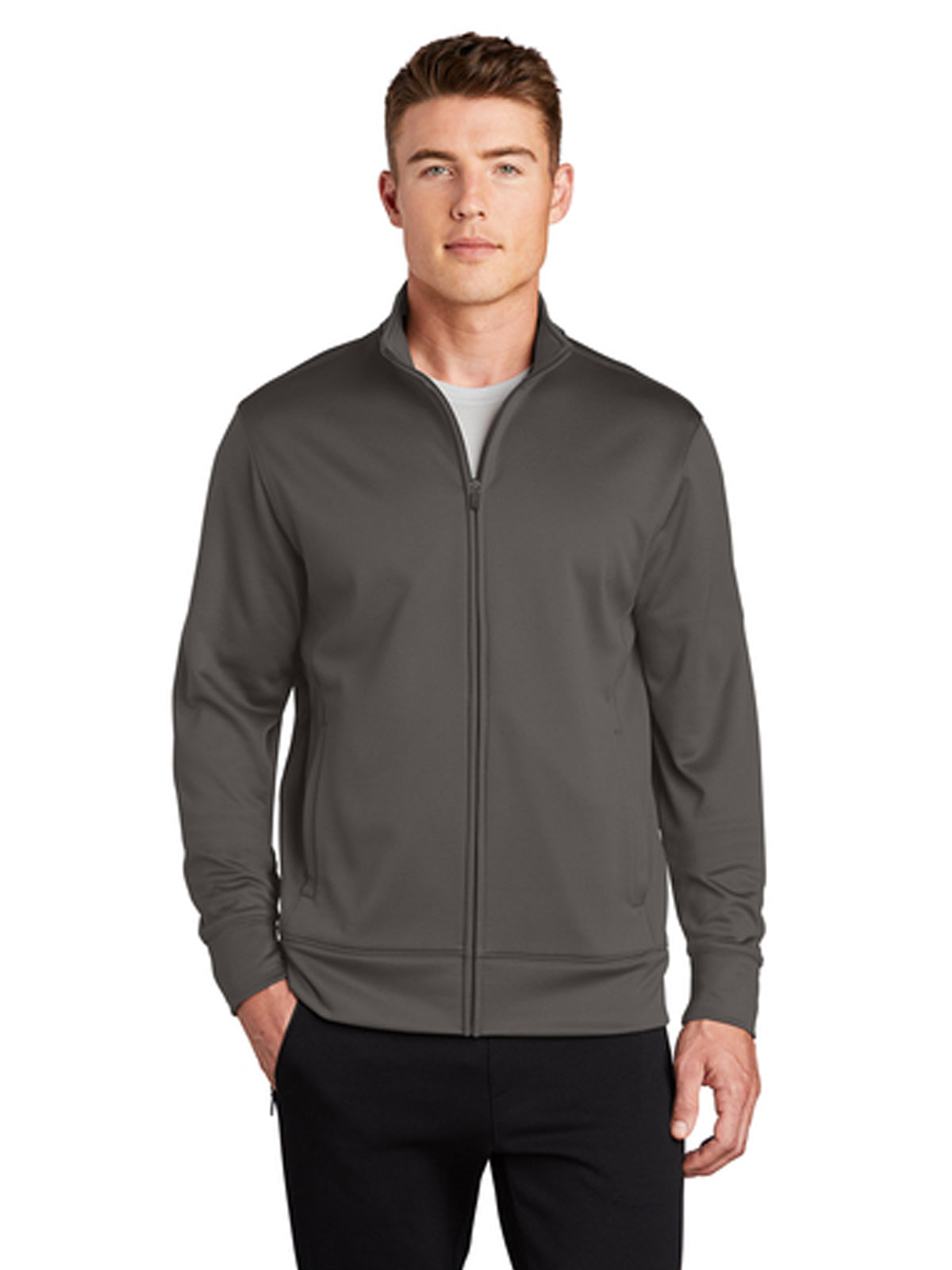 Men's Sport-Wick Fleece Full-Zip Jacket - ST241 - Iron Grey