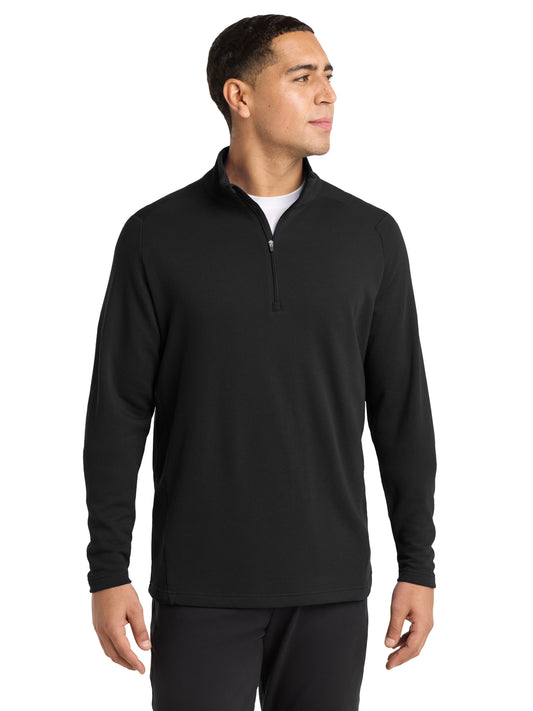 Men's Lightweight French Terry 1/4-Zip Sweatshirt - ST273 - Black