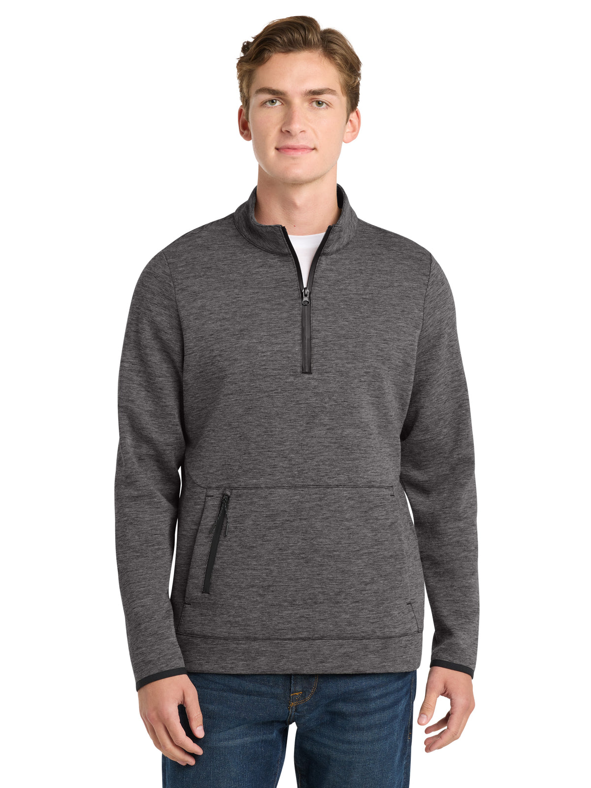 Men's 1/4-Zip Pullover Sweatshirt - ST281 - Dark Grey Heather