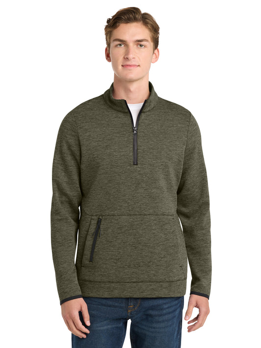 Men's 1/4-Zip Pullover Sweatshirt - ST281 - Olive Heather