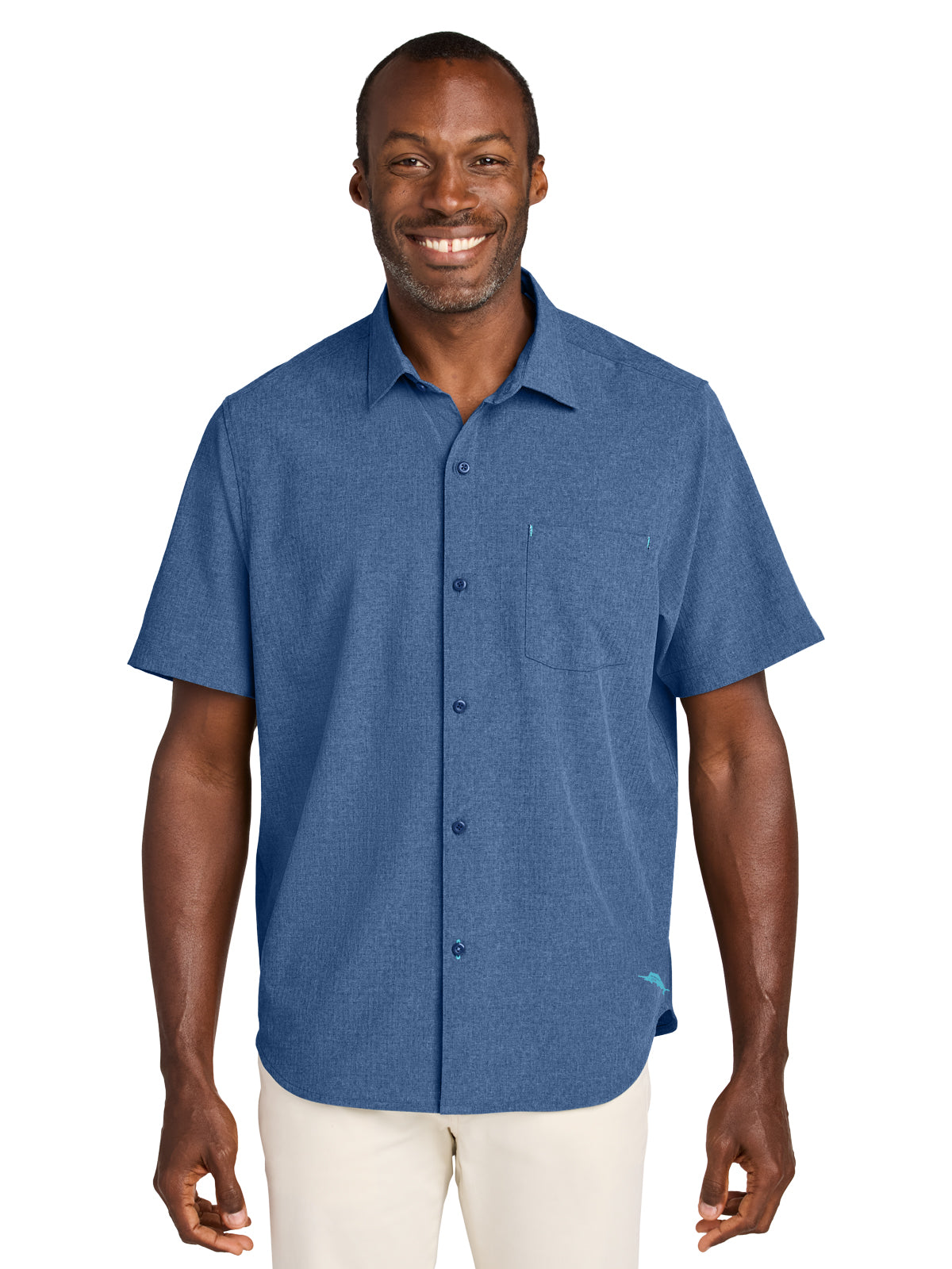Men's 1-Pocket Short Sleeve Shirt - ST326815TB - Classic Blue