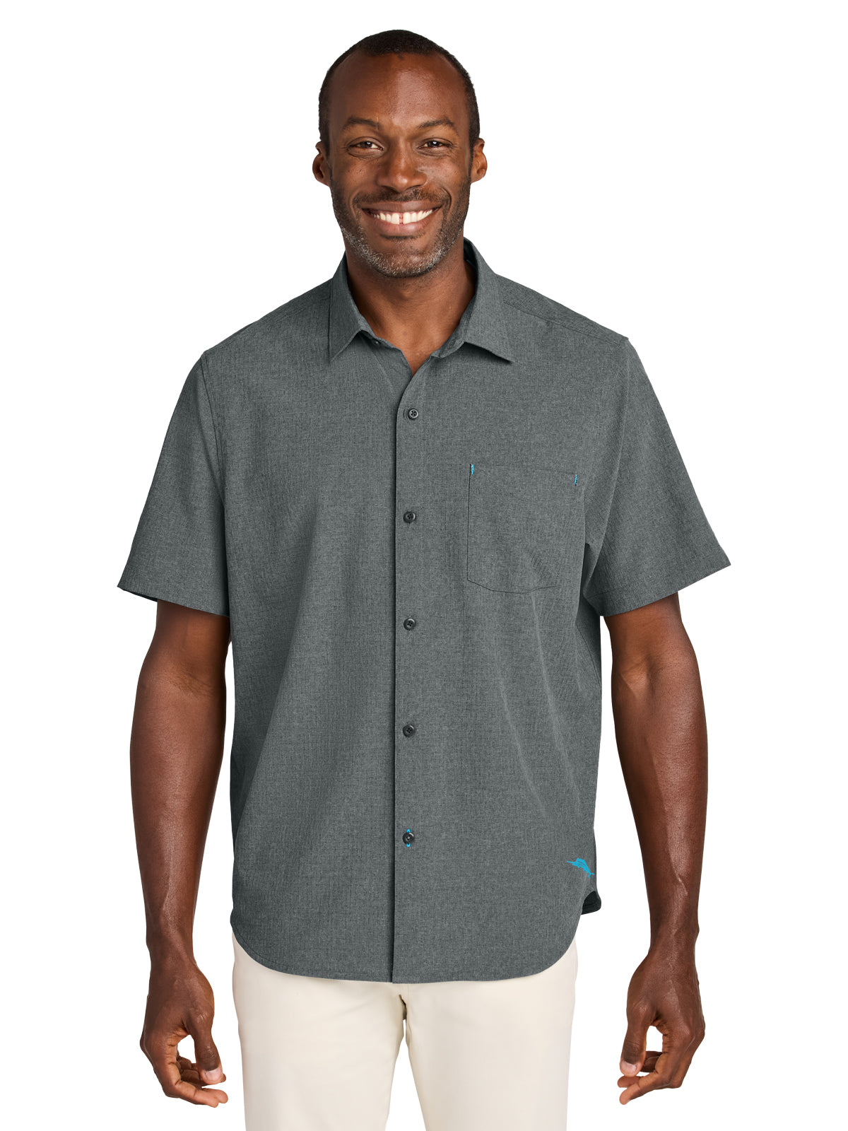 Men's 1-Pocket Short Sleeve Shirt - ST326815TB - Coal