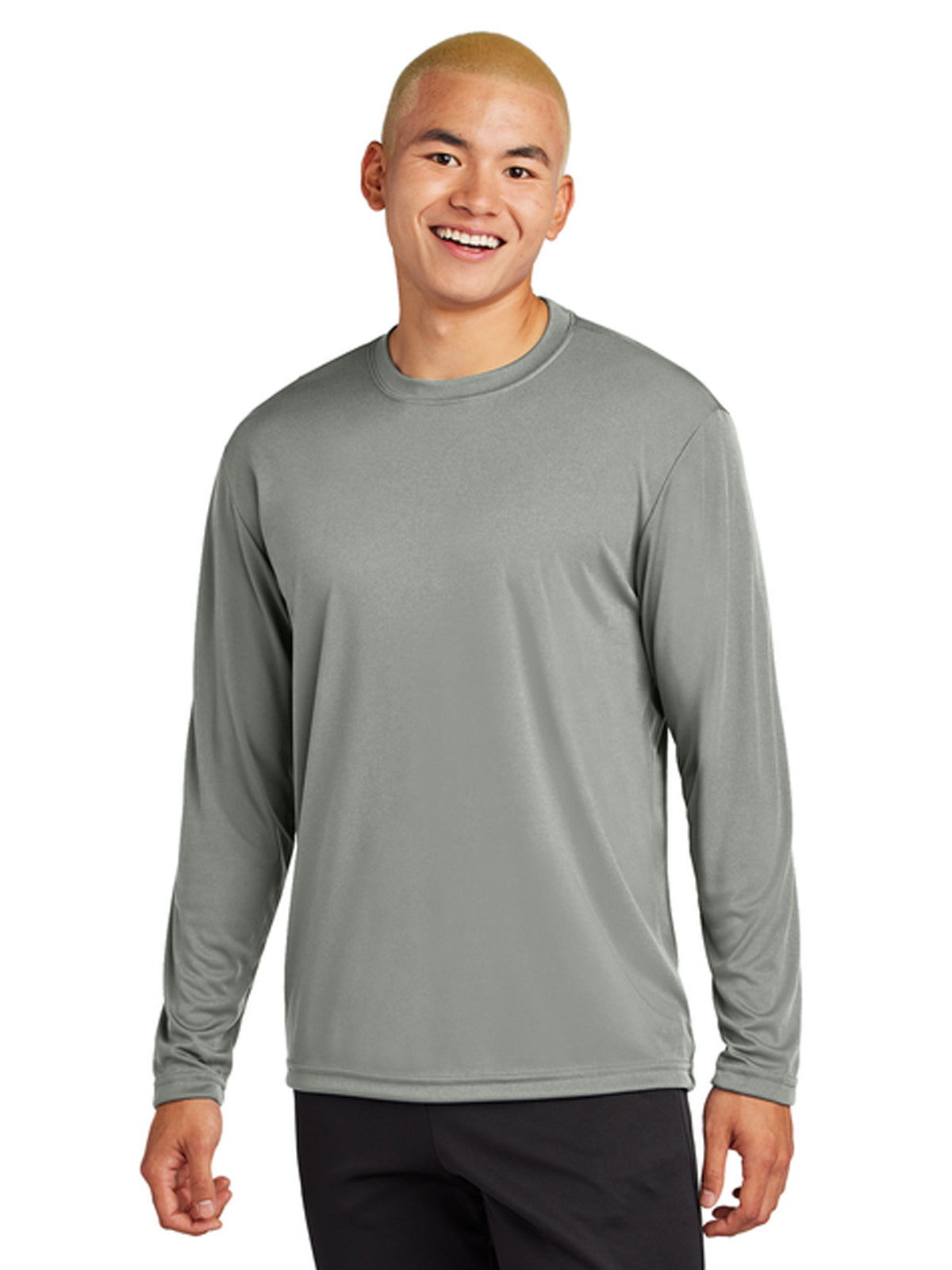 Men's Pocketless Long Sleeve Tee - ST350LS - Grey Concrete