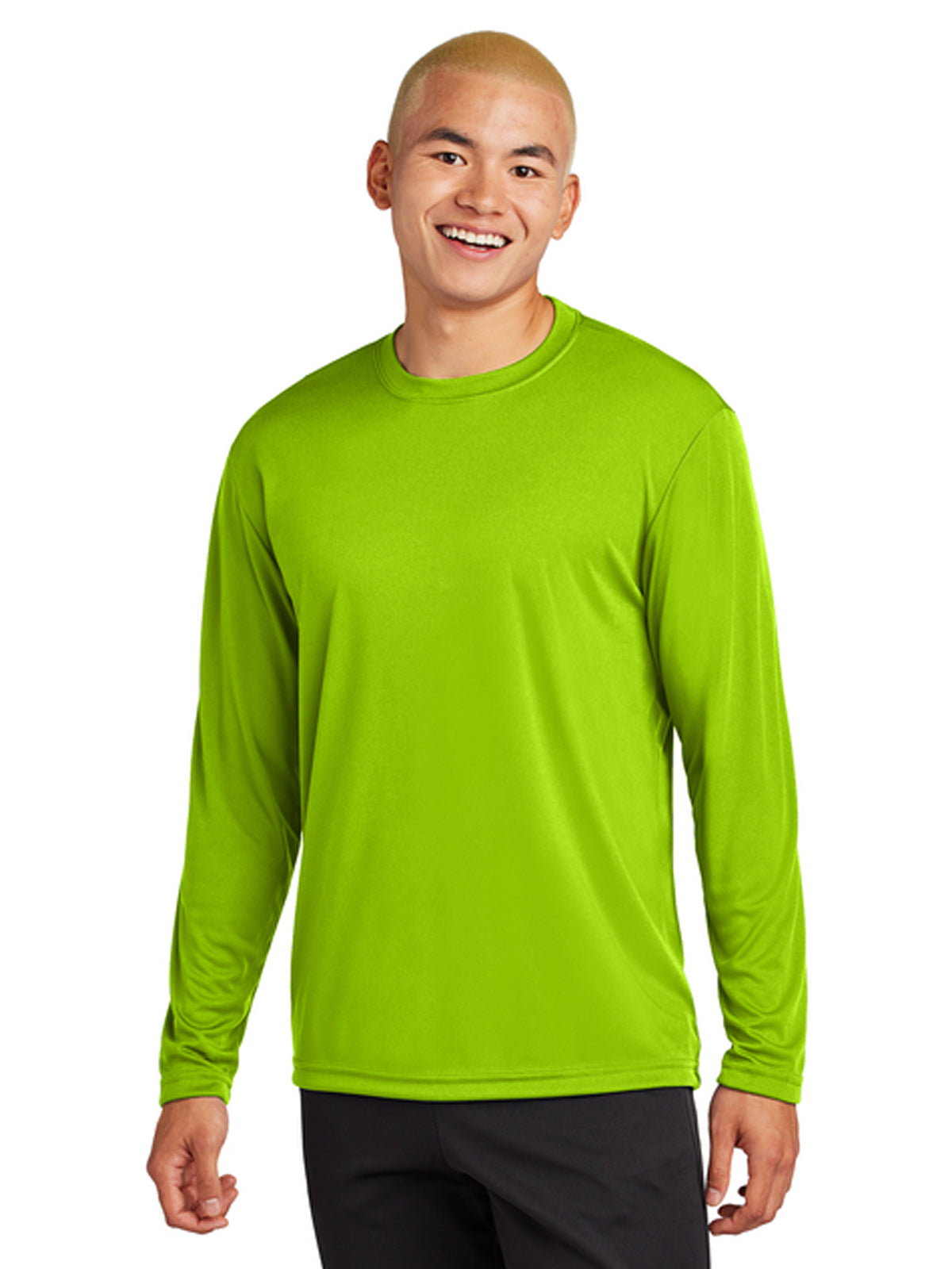 Men's Pocketless Long Sleeve Tee - ST350LS - Lime Shock