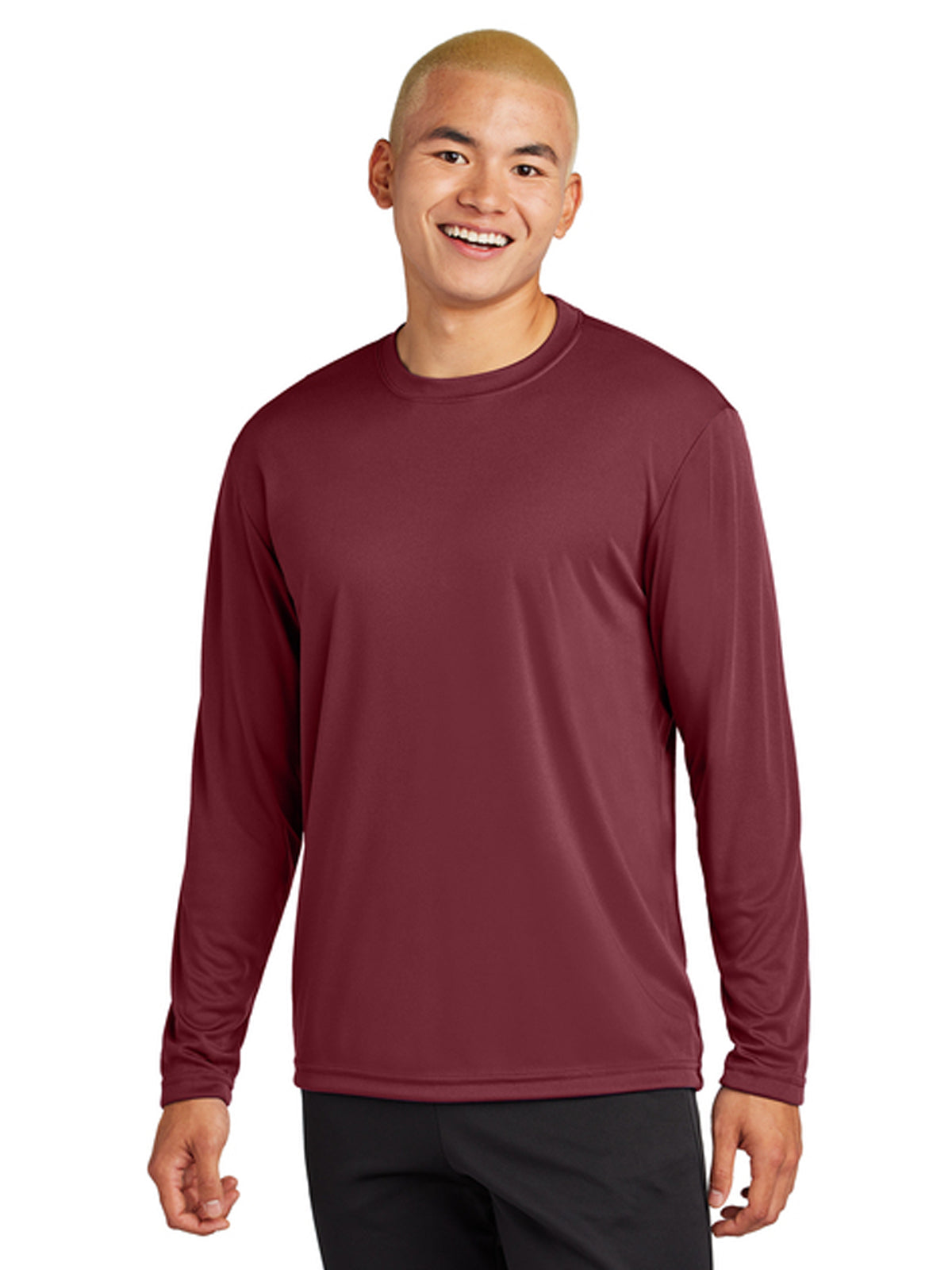 Men's Pocketless Long Sleeve Tee - ST350LS - Maroon