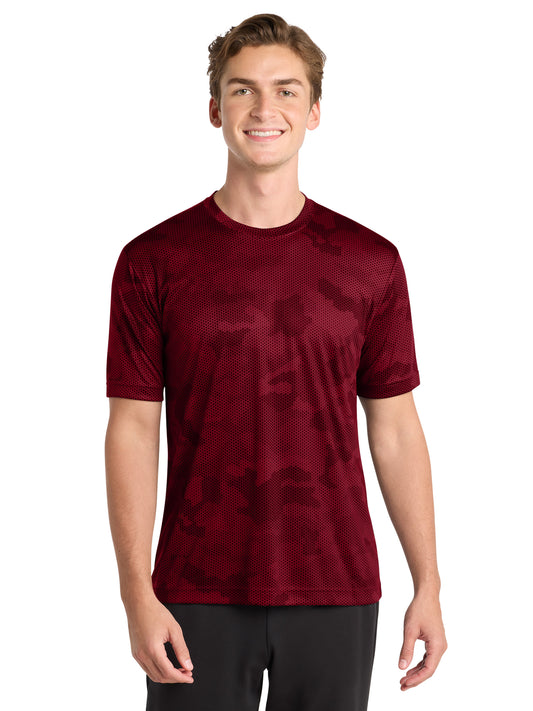 Men's CamoHex T-Shirt - ST370 - Deep Red