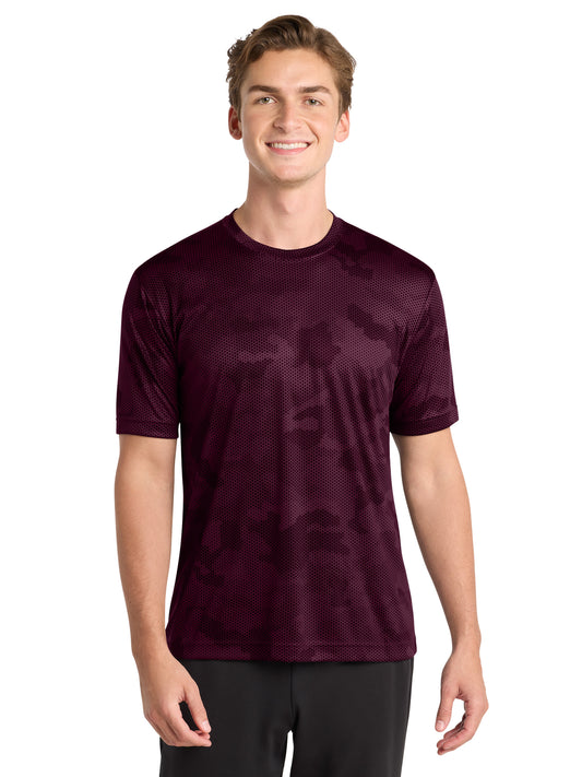 Men's CamoHex T-Shirt - ST370 - Maroon
