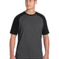 Men's Tri-Blend Wicking Raglan T-Shirt - ST400 - Black Triad Solid/Dark Grey Heather