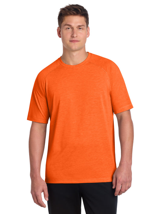 Men's Tri-Blend Wicking Raglan T-Shirt - ST400 - Deep Orange Heather