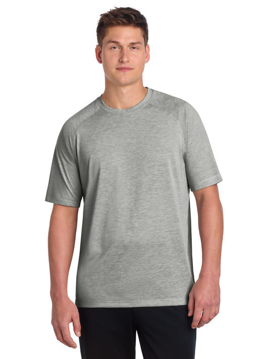 Men's Tri-Blend Wicking Raglan T-Shirt - ST400 - Light Grey Heather