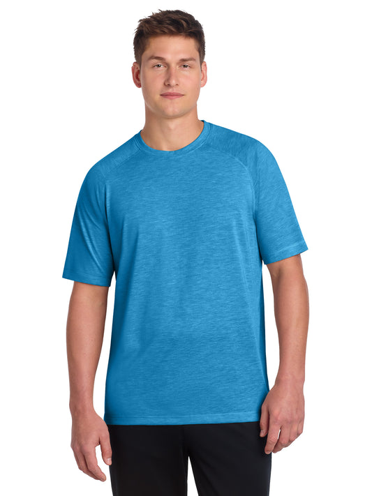 Men's Tri-Blend Wicking Raglan T-Shirt - ST400 - Pond Blue Heather
