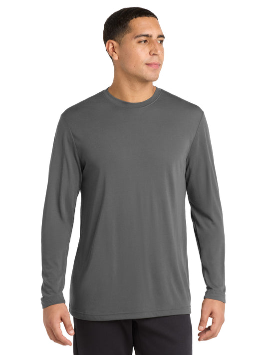 Men's Pocketless Long Sleeve PosiCharge T-Shirt - ST450LS - Dark Smoke Grey