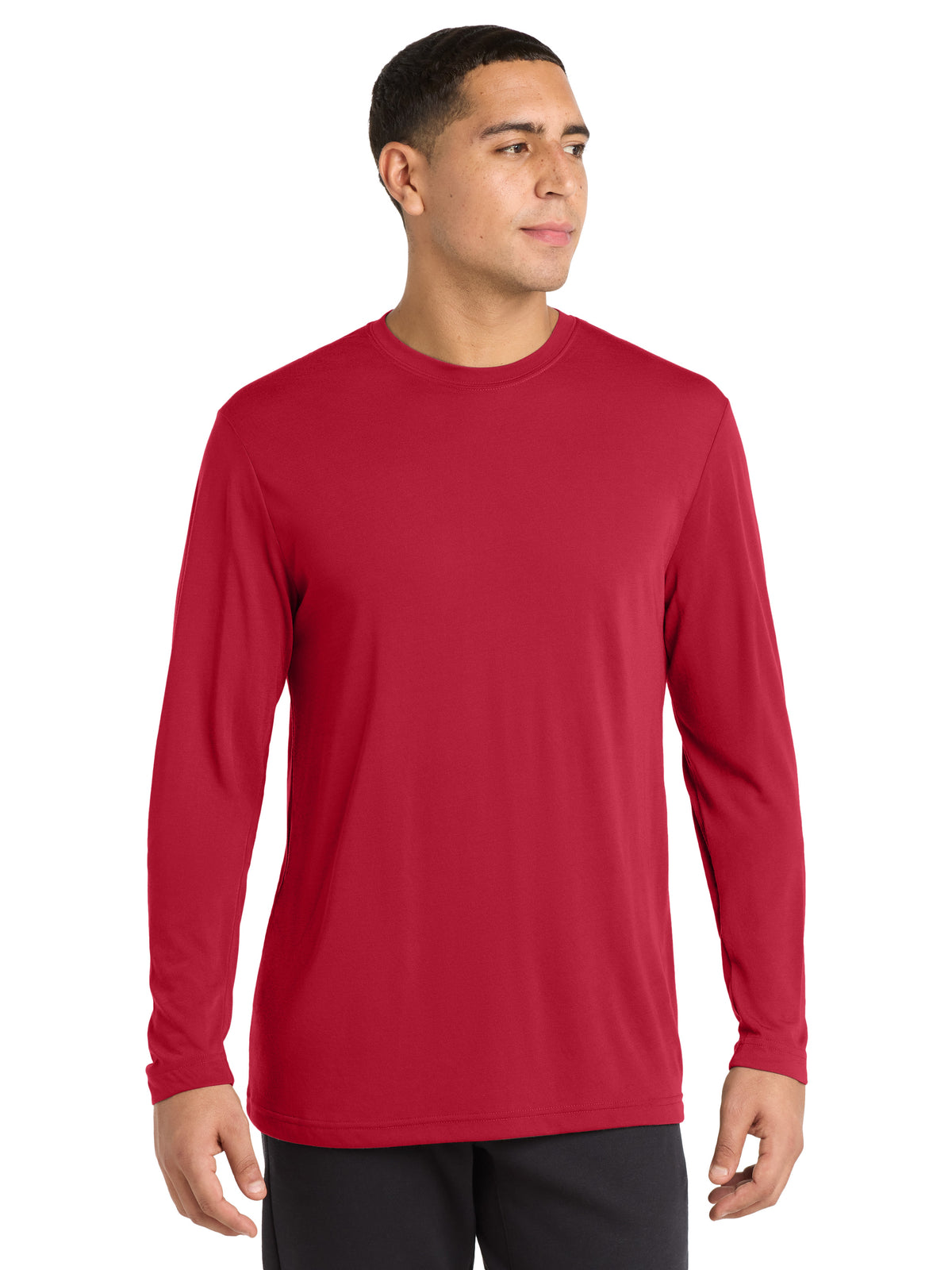 Men's Pocketless Long Sleeve PosiCharge T-Shirt - ST450LS - Deep Red