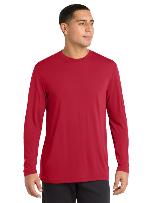 Men's Pocketless Long Sleeve PosiCharge T-Shirt - ST450LS - Deep Red