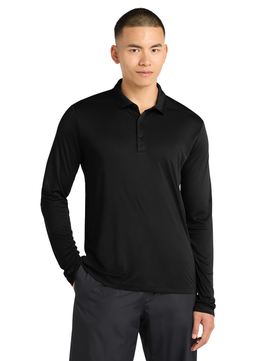 Men's Posi-UV Pro Long Sleeve Polo - ST520LS - Black