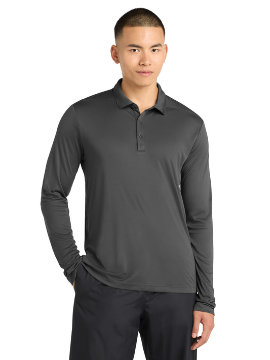 Men's Posi-UV Pro Long Sleeve Polo - ST520LS - Dark Smoke Grey