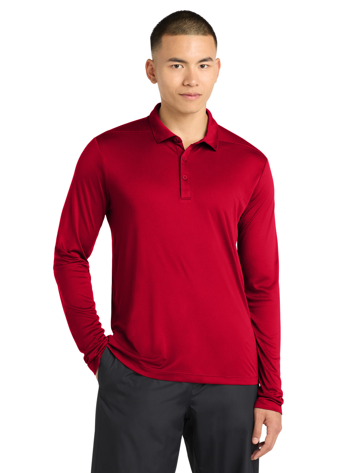 Men's Posi-UV Pro Long Sleeve Polo - ST520LS - True Red