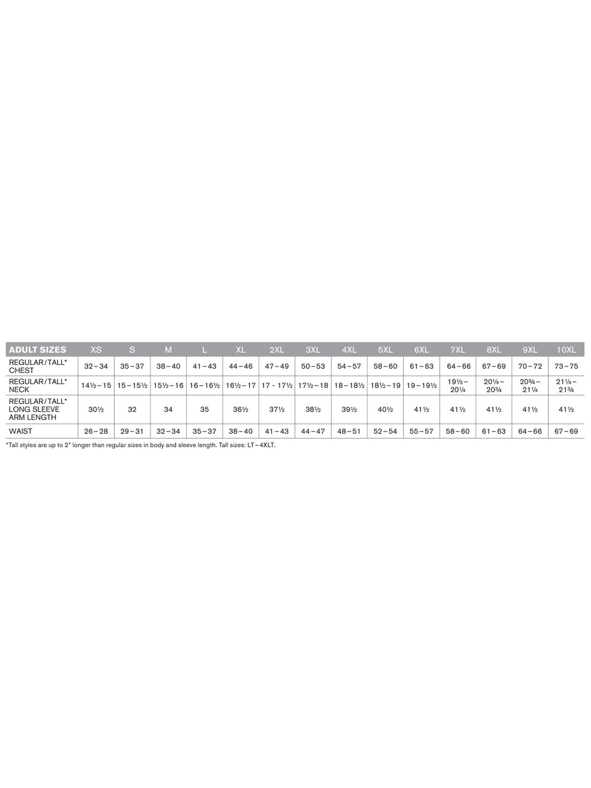 SIZECHART