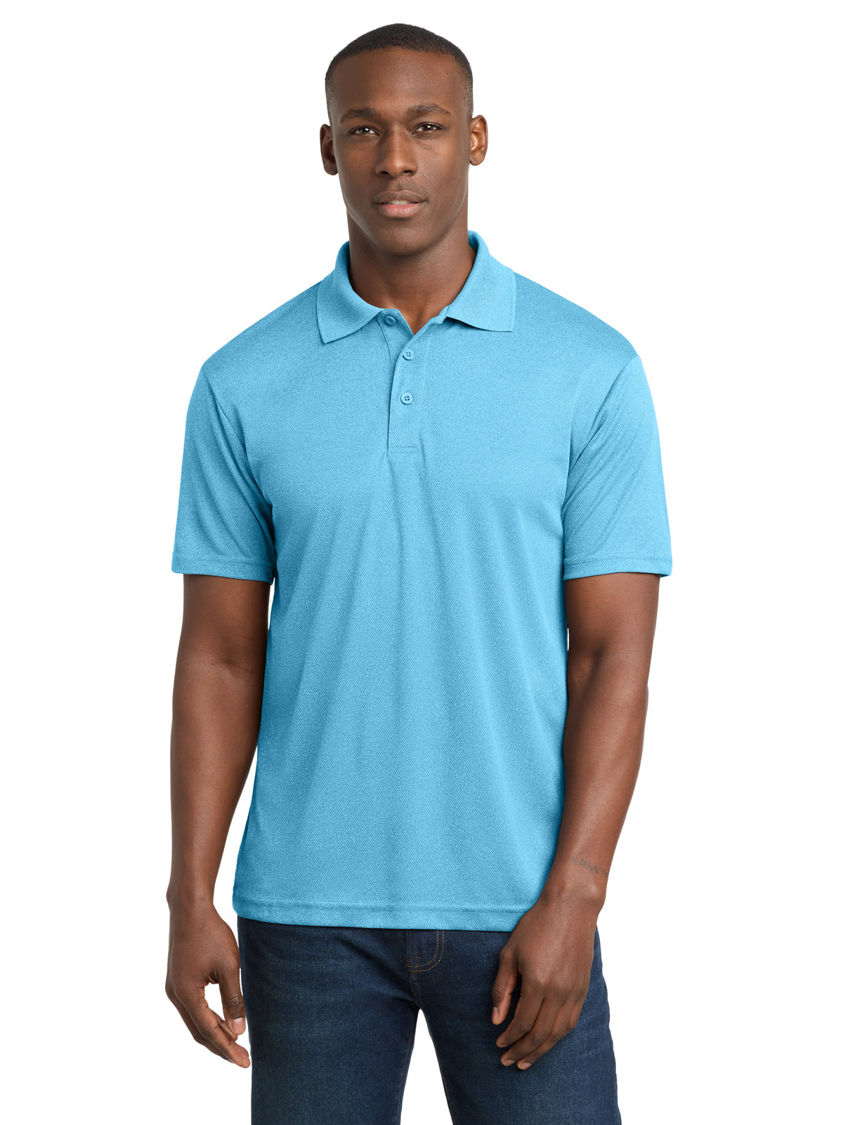Men's PosiCharge RacerMesh Polo - ST640 - Pond Blue Heather