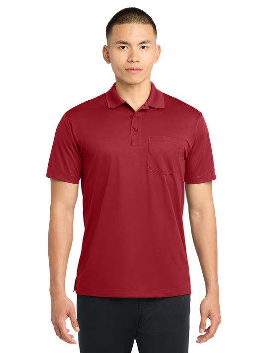 Men's Micropique Sport-Wick Pocket Polo - ST651 - True Red