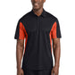Men's Side Blocked Micropique Sport-Wick Polo - ST655 - Black/Deep Orange