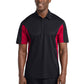 Men's Side Blocked Micropique Sport-Wick Polo - ST655 - Black/Deep Red