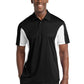 Men's Side Blocked Micropique Sport-Wick Polo - ST655 - Black/White