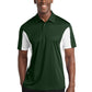Men's Side Blocked Micropique Sport-Wick Polo - ST655 - Forest Green/White