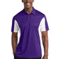 Men's Side Blocked Micropique Sport-Wick Polo - ST655 - Purple/White
