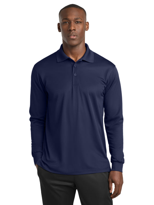 Men's Long Sleeve Micropique Sport-Wick Polo - ST657 - True Navy