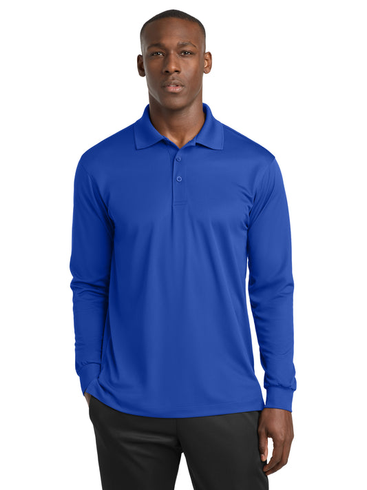 Men's Long Sleeve Micropique Sport-Wick Polo - ST657 - True Royal