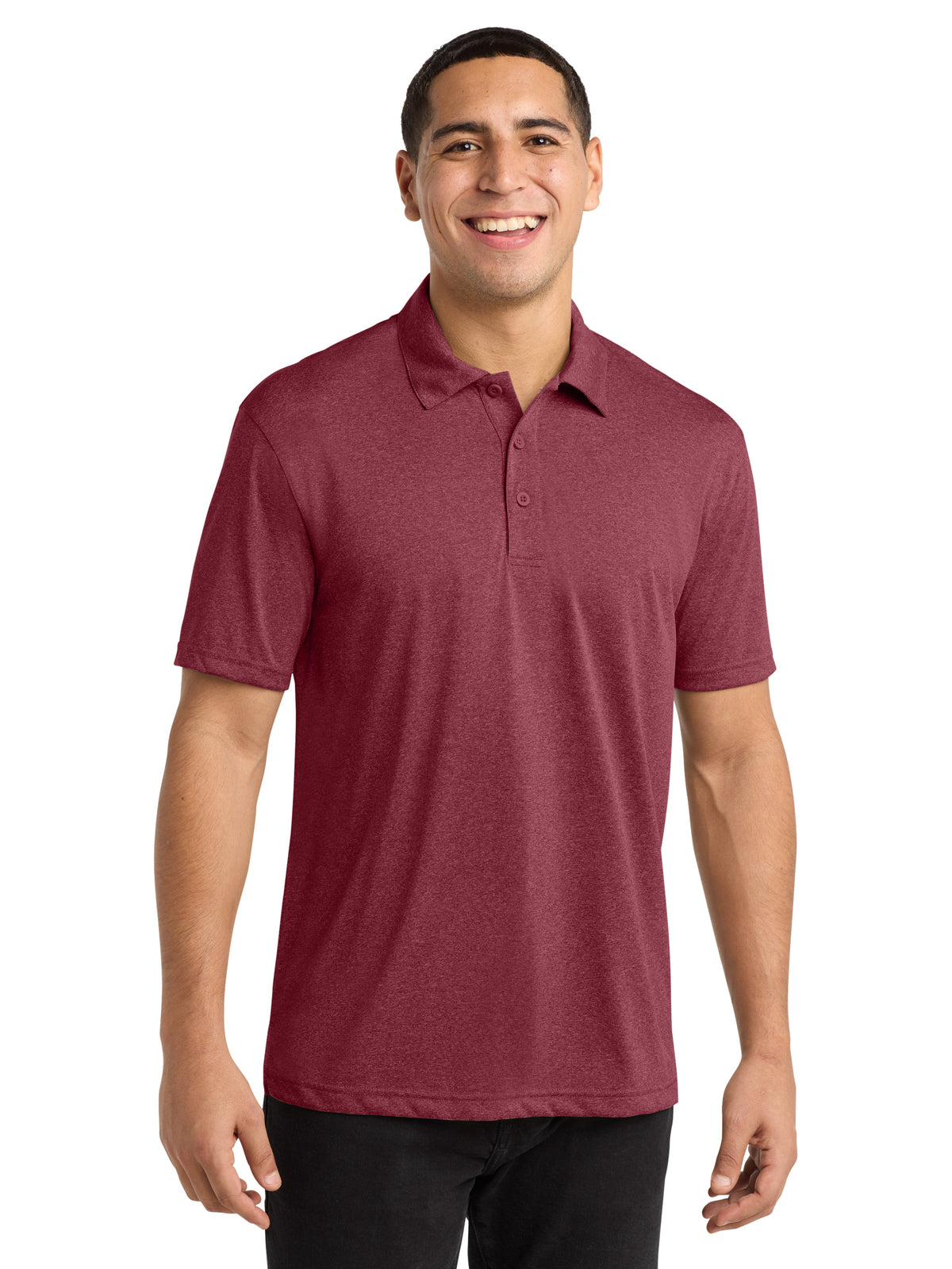 Men's Heather Contender Polo - ST660 - Cardinal Heather