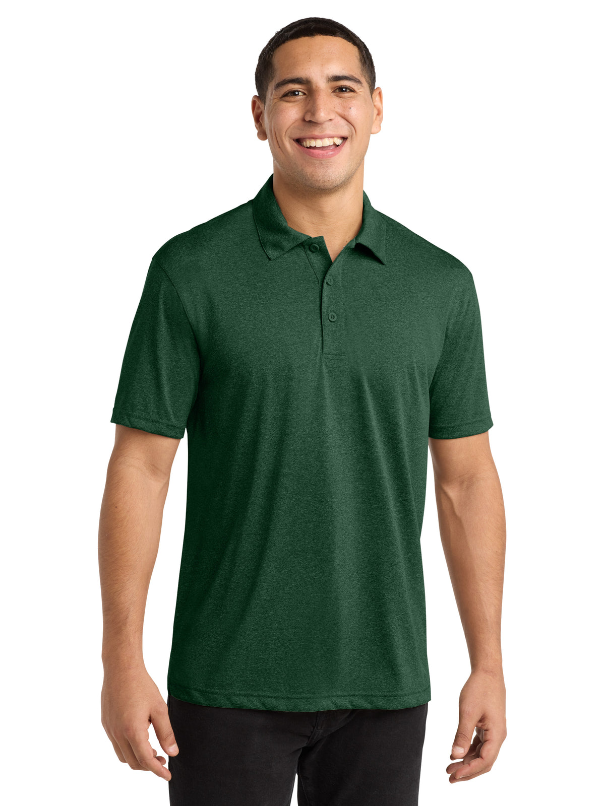 Men's Heather Contender Polo - ST660 - Forest Green Heather