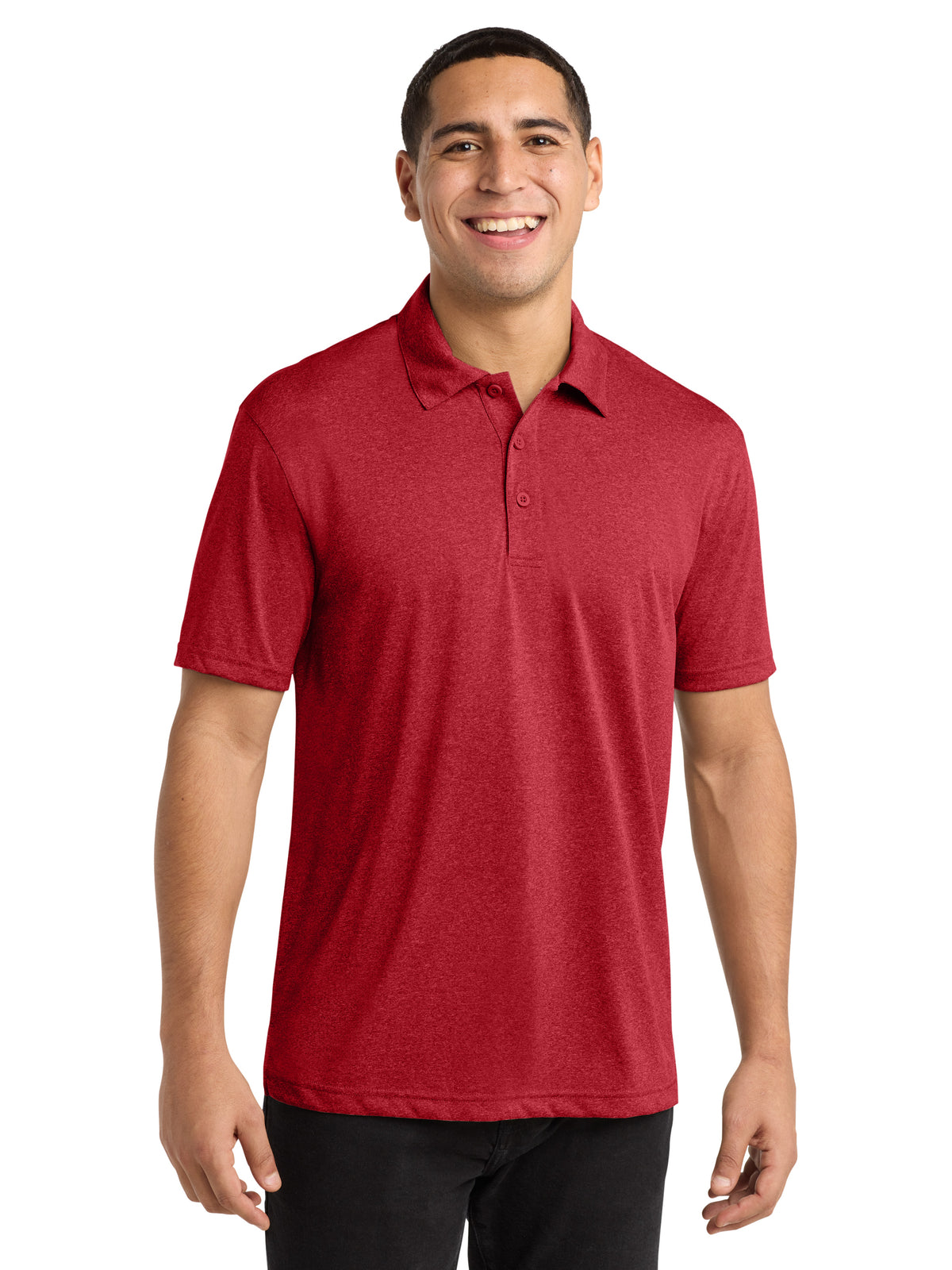 Men's Heather Contender Polo - ST660 - Scarlet Heather