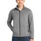 Men's Stretch Contrast Full-Zip Jacket - ST853 - Charcoal Grey Heather/Charcoal Grey