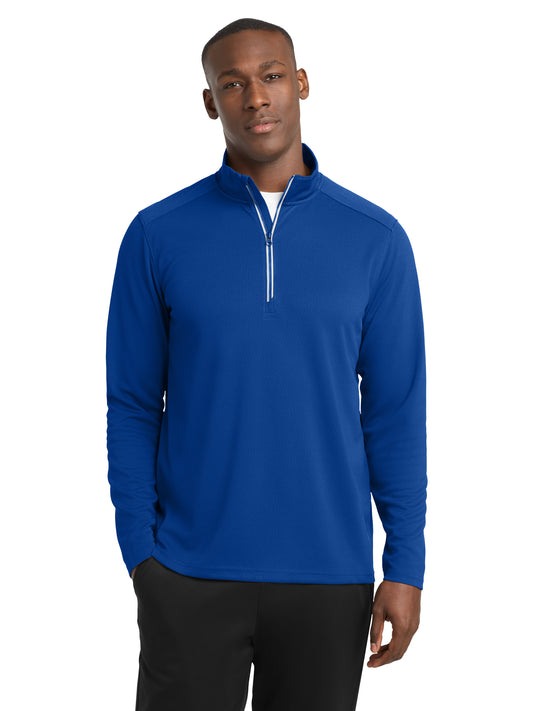 Men's Sport-Wick® Textured 1/4-Zip Pullover Sweatshirt - ST860 - True Royal