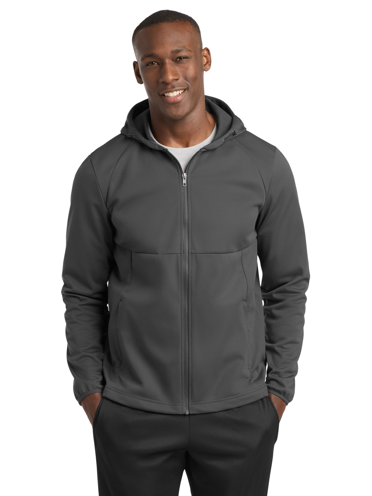 Men's Hooded Soft Shell Jacket - ST980 - Graphite