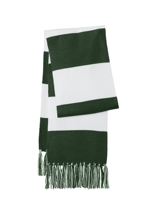 Unisex Spectator Scarf - STA02 - Forest Green/ White