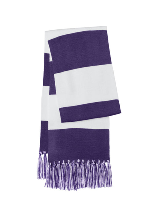 Unisex Spectator Scarf - STA02 - Purple/ White