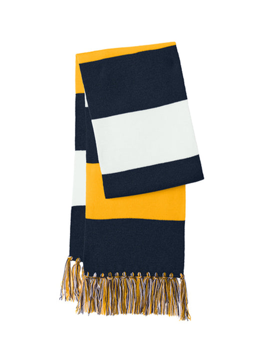 Unisex Spectator Scarf - STA02 - True Navy/ Gold/ White