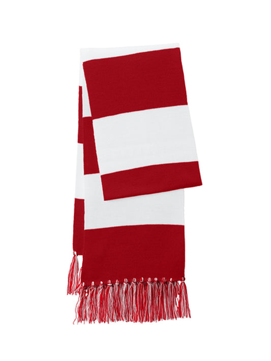 Unisex Spectator Scarf - STA02 - True Red/ White