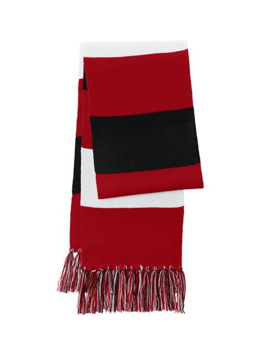 Unisex Spectator Scarf - STA02 - True Red/ White/ Black